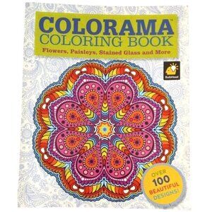Colorama Coloring Book Flowers Paisleys Stained Glass & More Telebrands Press